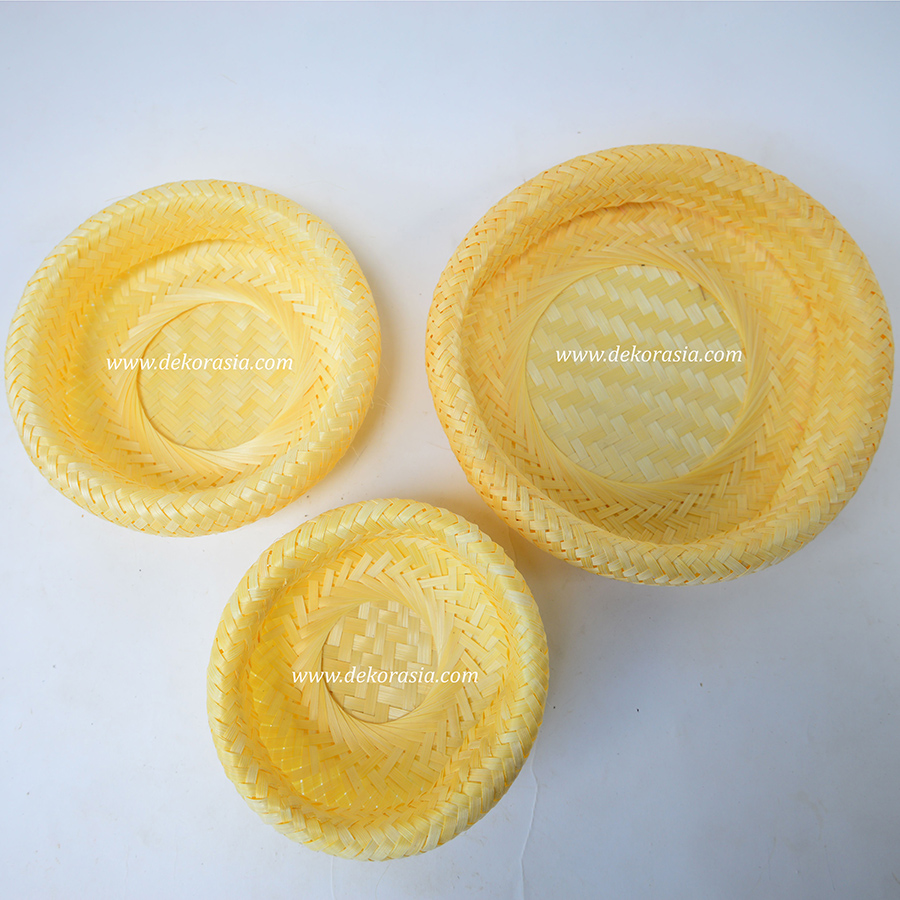 Natural Round Plate Basket For Fruit and Snack - Elegant Type